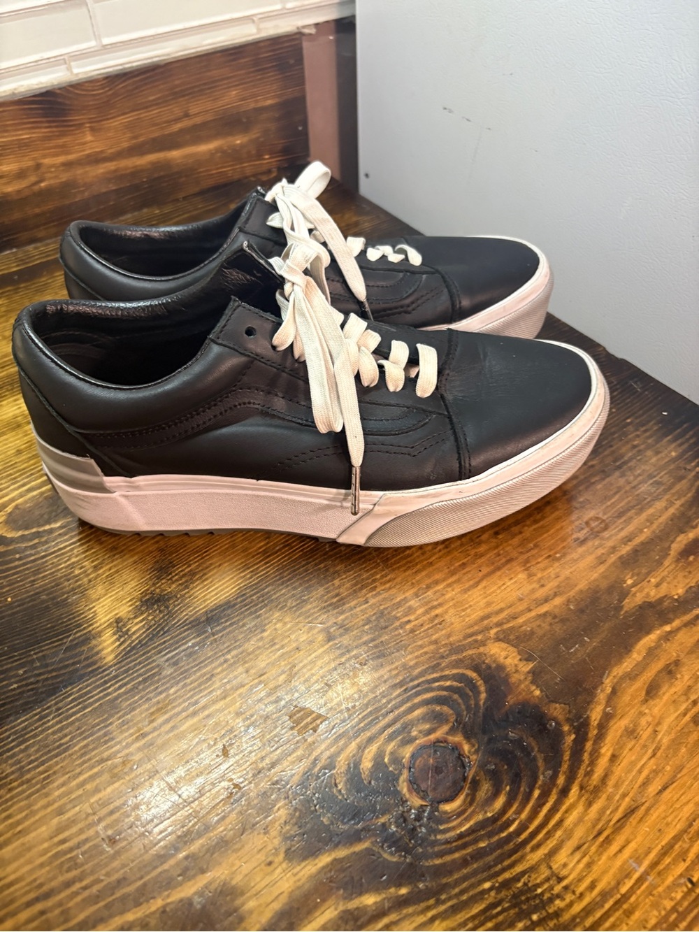 Vans black platform sneakers women size 9.5